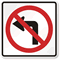 No Left Turn Directional Road Sign