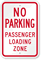 No Parking Passenger Loading Zone Sign