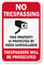 Plastic No Trespassing Sign