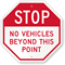 Stop No Vehicles Beyond This Point Sign