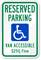 Reserved Parking, Van Accessible Handicap Parking Sign