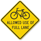 Allowed Use Of Full Lane (Bicycle Symbol) Sign