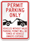 Aluminum Parking Permit Sign (tow truck Symbol) 