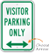 Visitor Parking Only with Directional Arrow Sign