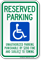 Tennessee Reserved Accessible Parking Sign