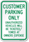 Customer Parking Unauthorized Vehicles Towed Sign