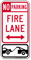Bidirectional Fire Lane, No Parking Sign