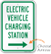 Electric Vehicle Charging Station Sign with Arrow