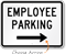 Employee Parking Sign with Arrow