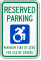 Reserved Parking Minimum Fine Sign, Updated ISA Symbol