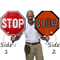 Stop-Slow 2-Sided LED Sign with Rechargeable Battery