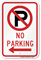 No Parking Sign (with left arrow symbol )
