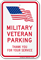 Military Veteran Parking Sign with USA Flag