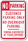 No Overnight Customer Parking Sign