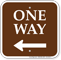 One Way Left Arrow Campground Sign