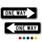 One Way Directional Parking Sign