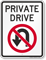 Private Drive, No U-Turn Sign