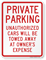 Private Parking Unauthorized Cars Towed Sign