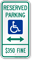 Reserved Parking Placard Handicapped Sign