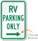 RV Parking Only Sign with Arrow