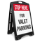 Stop Here For Valet Parking Sidewalk Sign
