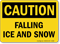 Caution Falling Ice Snow Sign