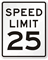 Speed Limit 25 For MUTCD Sign