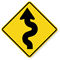 Left Winding Road Sign - Sharp Turn Sign