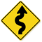 Right Winding Road Symbol - Sharp Turn Sign